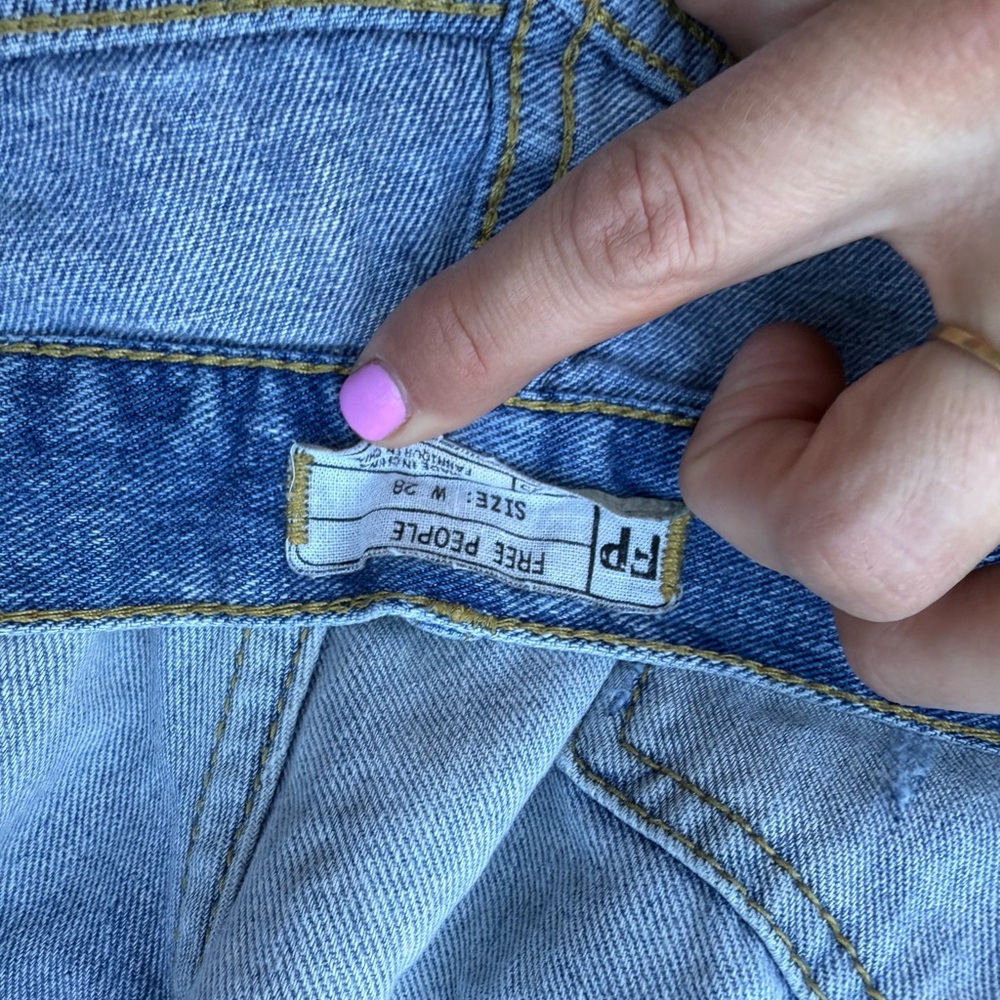 Denim Lace Trim Free People Shorts - Picture 4 of 4